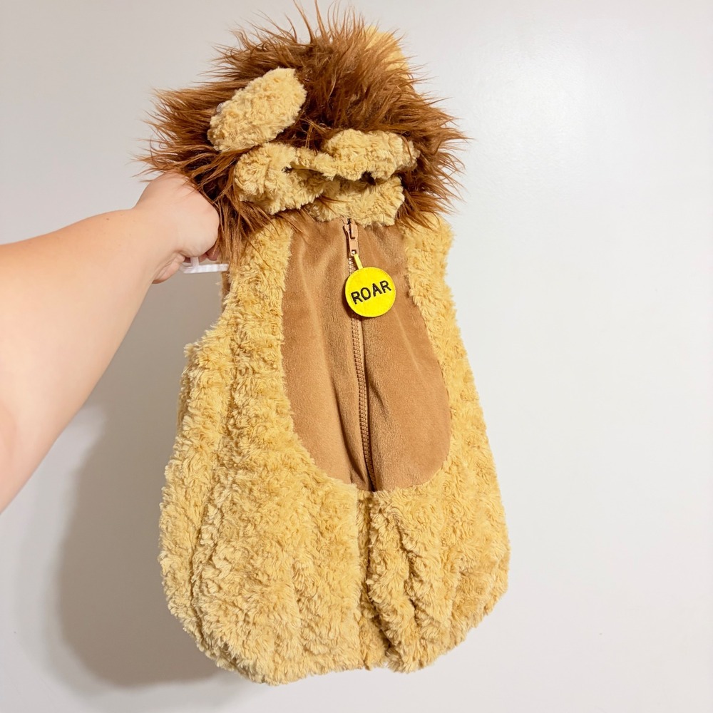 Going Wild Lion Costume Vest Brown Fuzzy Plush Roaring Sound 18M Toddler